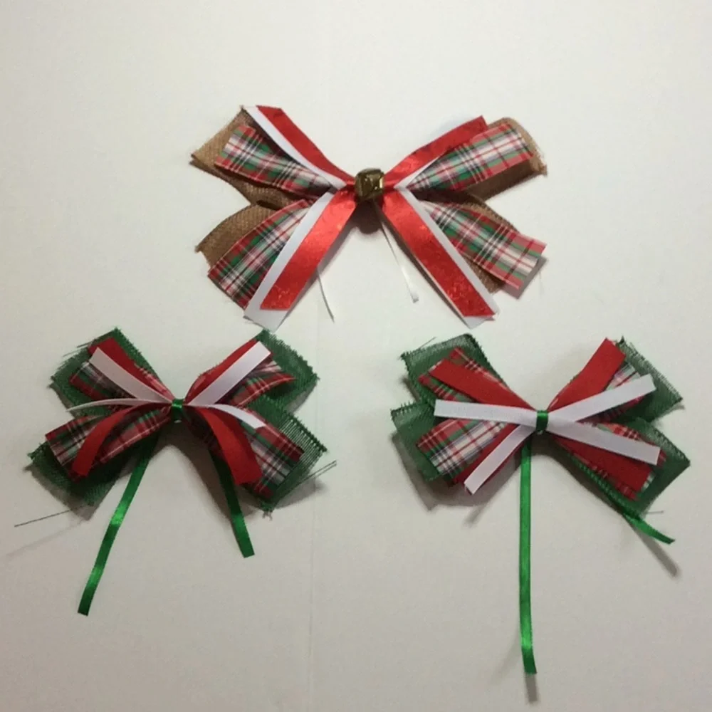 Christmas Bows Qty 12 for Gifts Baskets Presents handmade